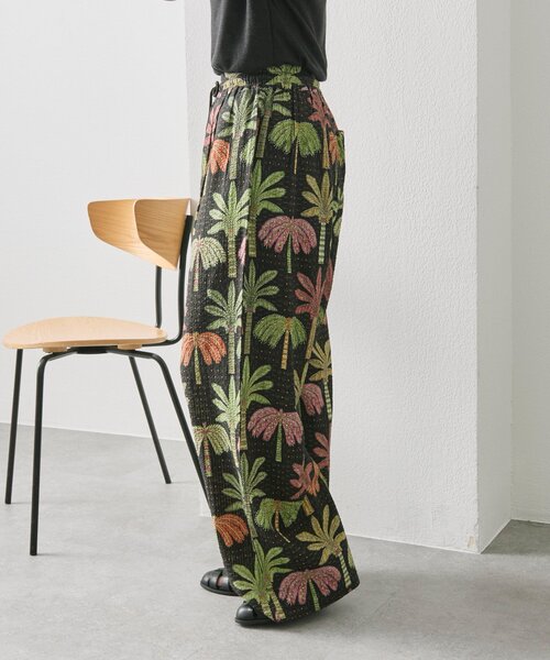 ear PAPILLONNER（イアパピヨネ）の「sampo×ear  ヤシ柄パンツ（その他パンツ・レディース・ブラック・FREE）」の5枚目の写真