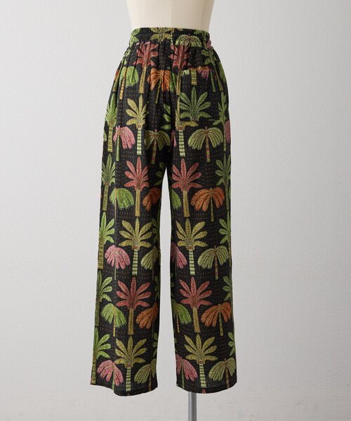 ear PAPILLONNER（イアパピヨネ）の「sampo×ear  ヤシ柄パンツ（その他パンツ・レディース・ブラック・FREE）」の14枚目の写真