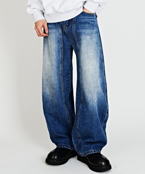 DWSE（ディーダブリューエスイー）の「DWSE／カーブバルーンデニム（デニムパンツ・メンズ・ブラック/ブルー・SMALL/MEDIUM/LARGE）」の4枚目の写真