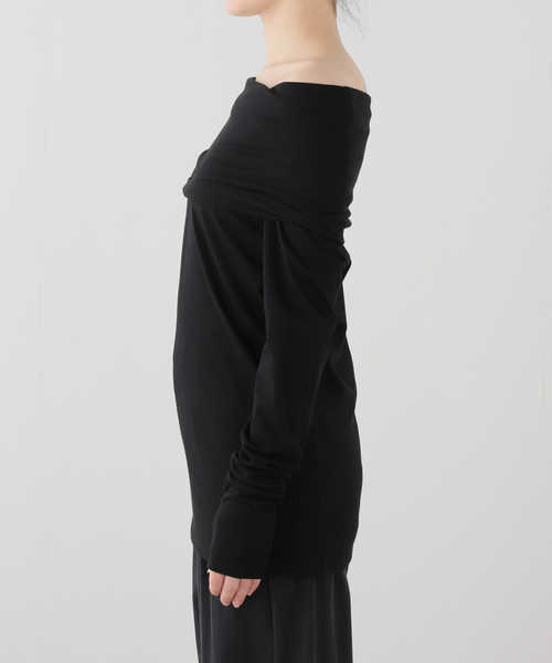 EVERYDAY I LIKE.（エヴリディアイライク）の「*ドレープオフショルダープルオーバー（Tシャツ/カットソー・レディース・ブラック・FREE）」の8枚目の写真