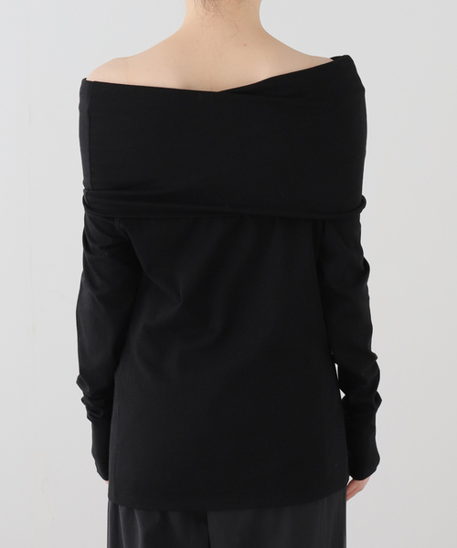 EVERYDAY I LIKE.（エヴリディアイライク）の「*ドレープオフショルダープルオーバー（Tシャツ/カットソー・レディース・ブラック・FREE）」の9枚目の写真