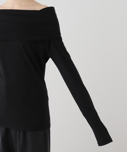 EVERYDAY I LIKE.（エヴリディアイライク）の「*ドレープオフショルダープルオーバー（Tシャツ/カットソー・レディース・ブラック・FREE）」の10枚目の写真