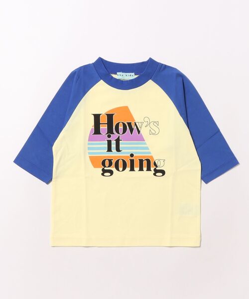 HAKKA KIDS（ハッカキッズ）の「プリント7分袖ラグランTシャツ（Tシャツ/カットソー・キッズ・ホワイト/イエロー・100cm/110cm/120cm/130cm）」の2枚目の写真