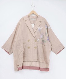 iS ScoLar（イズスカラー）の「561232：シアージャガード花蝶刺繍配色ジャケット（テーラードジャケット）」