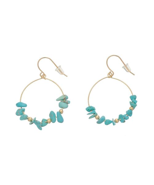 EVRIS(エヴリス)の「STONE HOOP ピアス(ピアス(両耳用)・レディース・ブルー/ホワイト・FREE)」の7枚目の写真