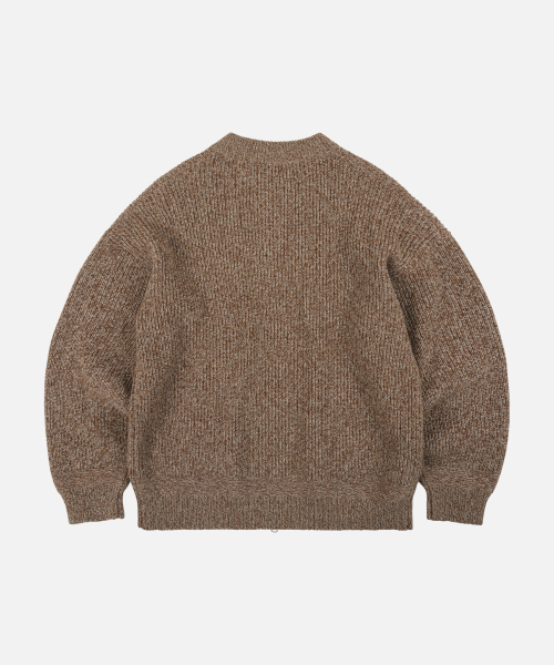 TWEED WOOL ZIP UP CARDIGAN _ BROWN（カーディガン/ボレロ