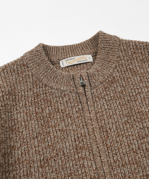 FRIZMWORKS(フリズムワークス)の「TWEED WOOL ZIP UP CARDIGAN _ BROWN(カーディガン/ボレロ・メンズ・その他・SMALL/MEDIUM/LARGE/X-LARGE)」の3枚目の写真