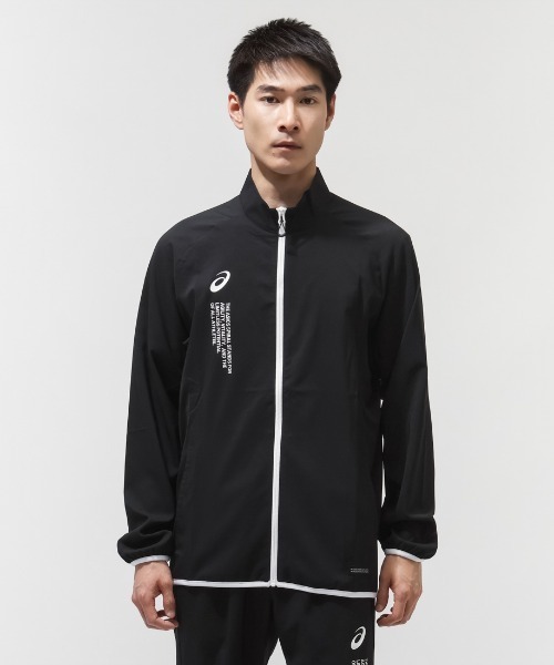 ASICS(アシックス)の「アシックス ASICS クールサマーウーブンジャケット(ジャージ・メンズ・ブラック×ホワイト/ネイビー・M/L/LL)」の1枚目の写真