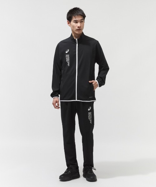 ASICS(アシックス)の「アシックス ASICS クールサマーウーブンジャケット(ジャージ・メンズ・ブラック×ホワイト/ネイビー・M/L/LL)」の4枚目の写真