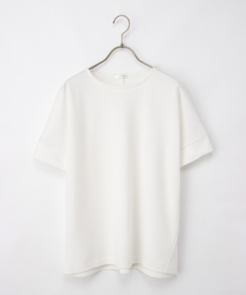 Honeys(ハニーズ)の「【ハニさら・接触冷感・UVカット・遮熱】フレンチ袖Tシャツ(Tシャツ/カットソー・レディース・キャメル/スミクロ/ブラック/オフホワイト/ブルー・L/M/S)」の21枚目の写真