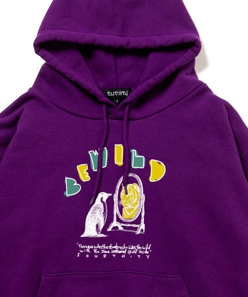 430（フォーサーティ）の「mpa4088- AF BE WILD P-O PARKA パーカー(26-123)（パーカー・メンズ・ブルー/グレー/ブラック/ホワイト/パープル/ネイビー・3/2/1/0）」の7枚目の写真