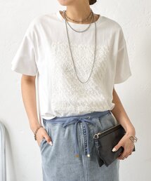 カットジャガードパネルカットソー