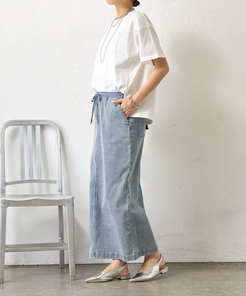 Jena espace merveilleux(ジェナ エスパスメルヴェイユ)の「カットジャガードパネルカットソー(Tシャツ/カットソー・レディース・オフホワイト/チャコールグレー・FREE)」の6枚目の写真