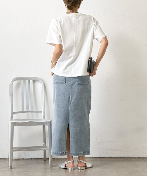 Jena espace merveilleux(ジェナ エスパスメルヴェイユ)の「カットジャガードパネルカットソー(Tシャツ/カットソー・レディース・オフホワイト/チャコールグレー・FREE)」の8枚目の写真