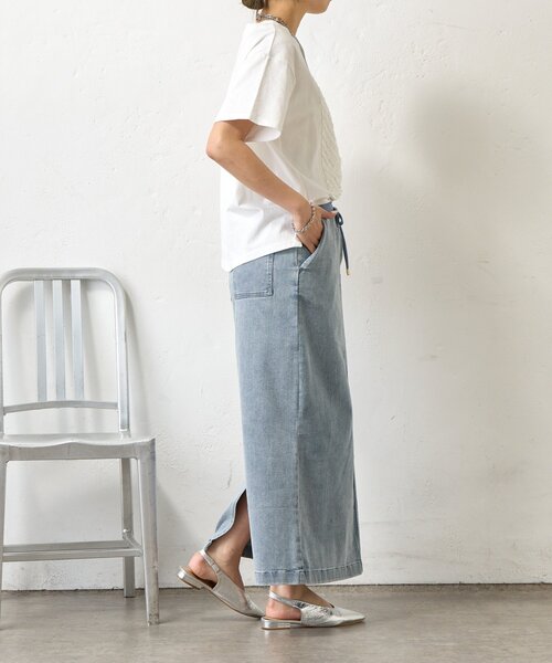 Jena espace merveilleux(ジェナ エスパスメルヴェイユ)の「カットジャガードパネルカットソー(Tシャツ/カットソー・レディース・オフホワイト/チャコールグレー・FREE)」の9枚目の写真