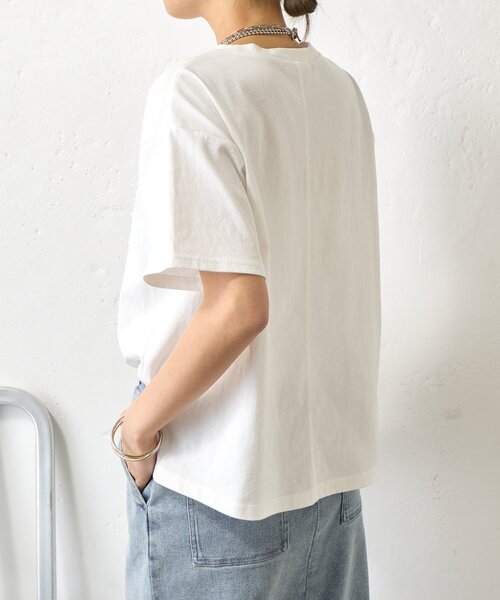 Jena espace merveilleux(ジェナ エスパスメルヴェイユ)の「カットジャガードパネルカットソー(Tシャツ/カットソー・レディース・オフホワイト/チャコールグレー・FREE)」の14枚目の写真
