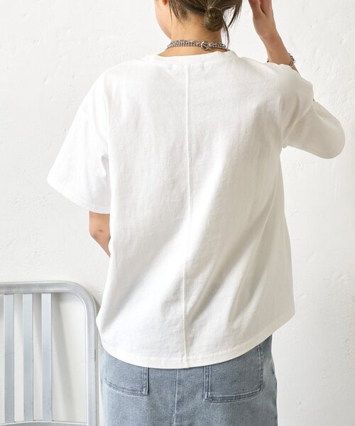 Jena espace merveilleux(ジェナ エスパスメルヴェイユ)の「カットジャガードパネルカットソー(Tシャツ/カットソー・レディース・オフホワイト/チャコールグレー・FREE)」の15枚目の写真