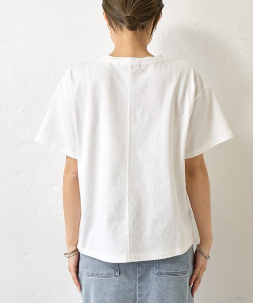 Jena espace merveilleux(ジェナ エスパスメルヴェイユ)の「カットジャガードパネルカットソー(Tシャツ/カットソー・レディース・オフホワイト/チャコールグレー・FREE)」の19枚目の写真