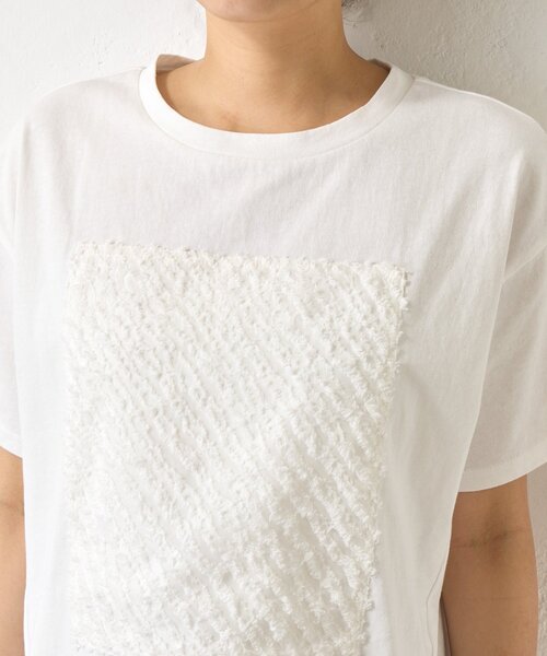 Jena espace merveilleux(ジェナ エスパスメルヴェイユ)の「カットジャガードパネルカットソー(Tシャツ/カットソー・レディース・オフホワイト/チャコールグレー・FREE)」の21枚目の写真