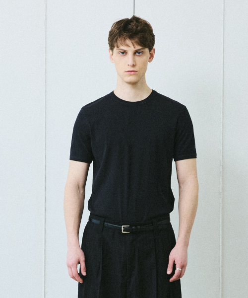 BER DE NOIR(ベールドノワール)の「リブスリムコットンTシャツ(チャコール)(Tシャツ/カットソー・メンズ・チャコール/その他・MEDIUM/LARGE)」の3枚目の写真