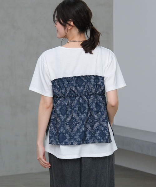 LAKOLE（ラコレ）の「アソートドッキング半袖T / 660004（Tシャツ/カットソー・レディース・ブラック/ホワイト×ブラック/チャコール/ホワイト×ネイビー・FREE）」の17枚目の写真