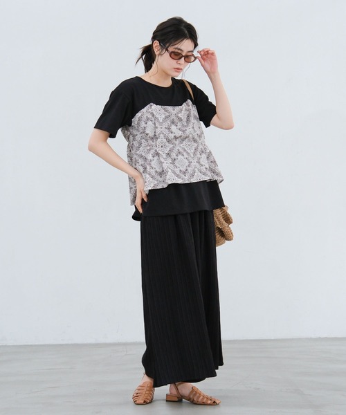 LAKOLE（ラコレ）の「アソートドッキング半袖T / 660004（Tシャツ/カットソー・レディース・ブラック/ホワイト×ブラック/チャコール/ホワイト×ネイビー・FREE）」の20枚目の写真