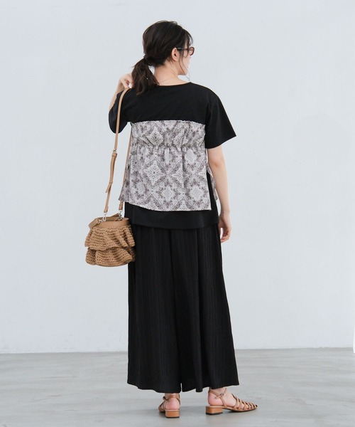 LAKOLE（ラコレ）の「アソートドッキング半袖T / 660004（Tシャツ/カットソー・レディース・ブラック/ホワイト×ブラック/チャコール/ホワイト×ネイビー・FREE）」の21枚目の写真