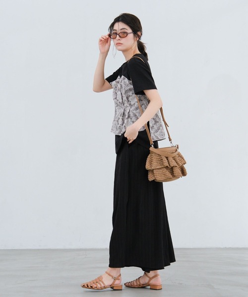LAKOLE（ラコレ）の「アソートドッキング半袖T / 660004（Tシャツ/カットソー・レディース・ブラック/ホワイト×ブラック/チャコール/ホワイト×ネイビー・FREE）」の22枚目の写真