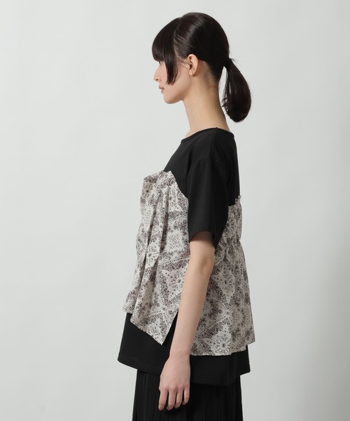 LAKOLE（ラコレ）の「アソートドッキング半袖T / 660004（Tシャツ/カットソー・レディース・ブラック/ホワイト×ブラック/チャコール/ホワイト×ネイビー・FREE）」の10枚目の写真