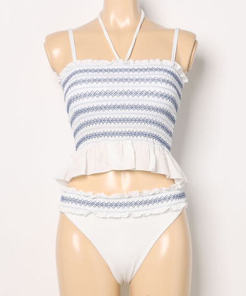 Beach Queen（ビーチクイーン）の「Beach Queen/ビーチクイーン ｼｬｰﾘﾝｸﾞﾋﾞﾌﾞﾄｯﾌﾟﾋﾞｷﾆ 水着 413130（水着・レディース・ブルー/ホワイト/ブラック・M）」の3枚目の写真