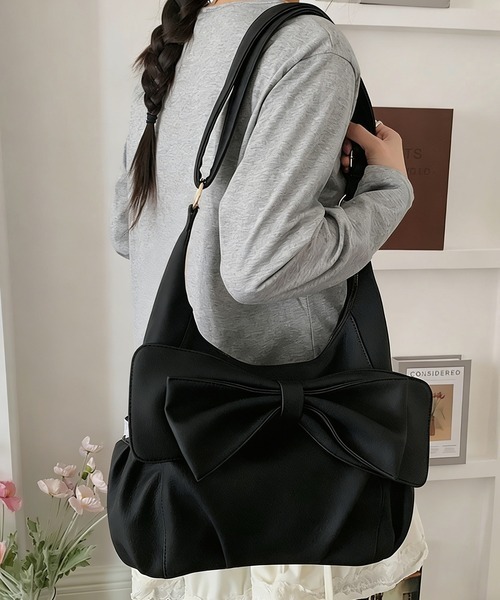FREE STYLISTS（フリー スタイリスト）の「【大人ガーリー・Y2K 】ダブルリボン レース サイドポケット ボストンバッグ 2WAY ショルダーバッグ A4対応大容量（ショルダーバッグ・レディース・ダークブラウン/キャメル/ブラック/オフホワイト・FREE）」の18枚目の写真