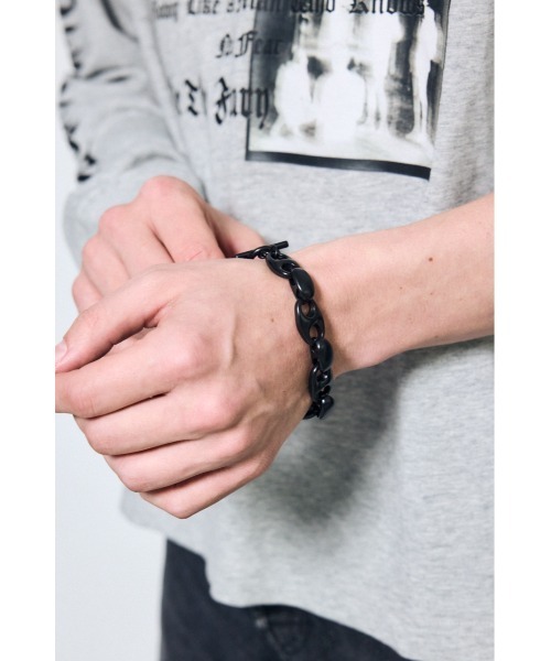 AZUL by moussy(アズールバイマウジー)の「クラッシュチェーンブレスレット(ブレスレット・メンズ・ゴールド/ブラック/シルバー・FREE)」の4枚目の写真