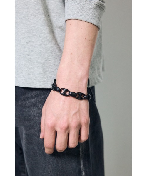 AZUL by moussy(アズールバイマウジー)の「クラッシュチェーンブレスレット(ブレスレット・メンズ・ゴールド/ブラック/シルバー・FREE)」の5枚目の写真