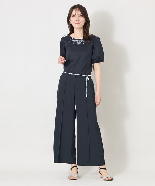 TO BE CHIC(トゥー ビー シック)の「ビジュー&ホットフィックス カットソー(Tシャツ/カットソー・レディース・オフホワイト/ブラック/ネイビー/ピンク系その他2・40)」の6枚目の写真