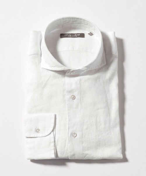 【WHITE】リネン カッタウェイカラーシャツ<A DAY IN THE LIFE> リネン カッタウェイカラーシャツ＜A DAY IN THE LIFE＞（シャツ