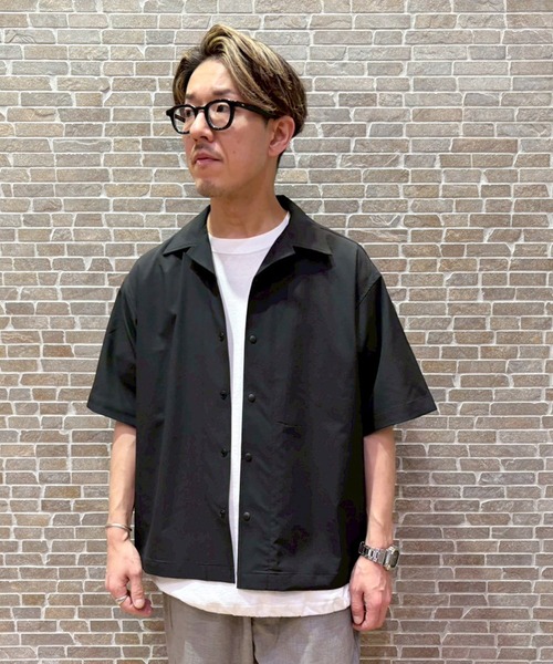 Grand PARK（グランドパーク）の「ストレッチリップ オープンカラーシャツ（シャツ/ブラウス・メンズ・カーキ/ブラック/ベージュ/ネイビー・L/M）」の16枚目の写真