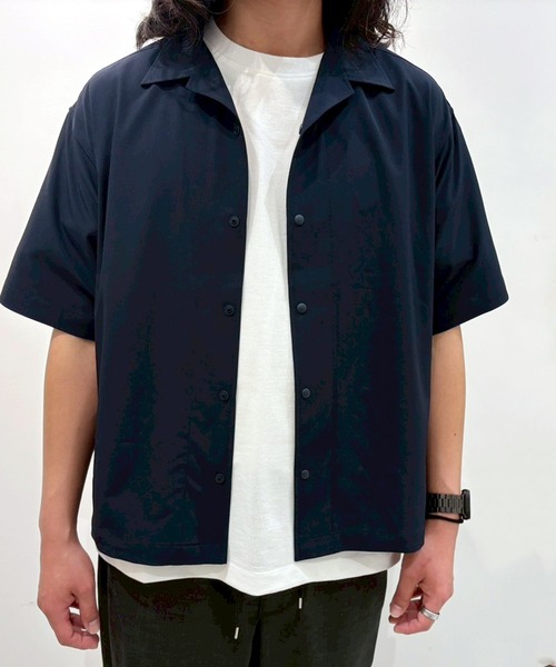 Grand PARK（グランドパーク）の「ストレッチリップ オープンカラーシャツ（シャツ/ブラウス・メンズ・カーキ/ブラック/ベージュ/ネイビー・L/M）」の21枚目の写真