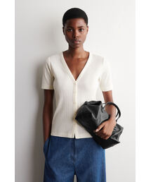 ポイントルニット半袖カーディガン