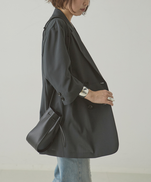 journal standard L'essage(ジャーナルスタンダードレサージュ)の「《セットアップ可》POPLIN タックジャケット(その他アウター・レディース・チャコールグレー/ベージュ・FREE)」の18枚目の写真