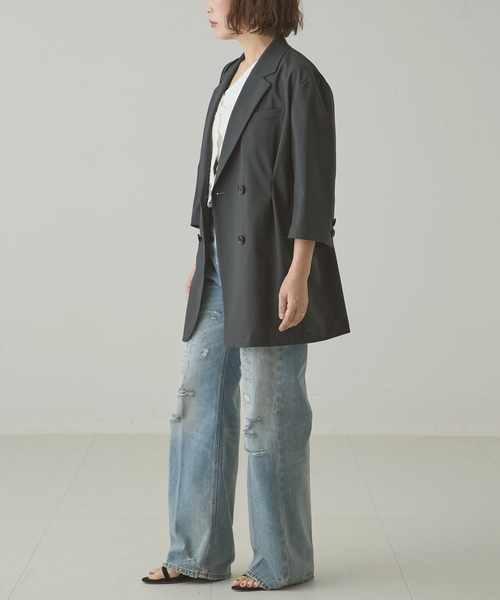 journal standard L'essage(ジャーナルスタンダードレサージュ)の「《セットアップ可》POPLIN タックジャケット(その他アウター・レディース・チャコールグレー/ベージュ・FREE)」の21枚目の写真