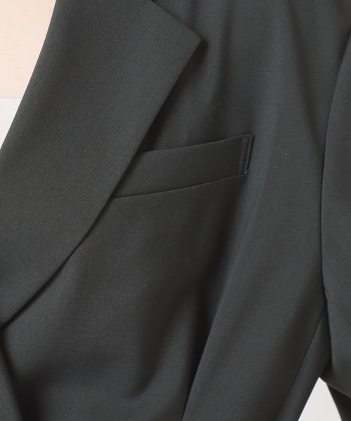 journal standard L'essage(ジャーナルスタンダードレサージュ)の「《セットアップ可》POPLIN タックジャケット(その他アウター・レディース・チャコールグレー/ベージュ・FREE)」の4枚目の写真
