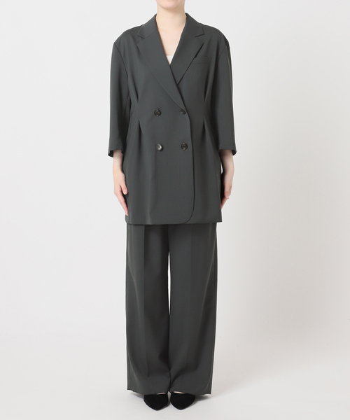 journal standard L'essage(ジャーナルスタンダードレサージュ)の「《セットアップ可》POPLIN タックジャケット(その他アウター・レディース・チャコールグレー/ベージュ・FREE)」の7枚目の写真