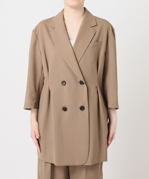 journal standard L'essage(ジャーナルスタンダードレサージュ)の「《セットアップ可》POPLIN タックジャケット(その他アウター・レディース・チャコールグレー/ベージュ・FREE)」の11枚目の写真