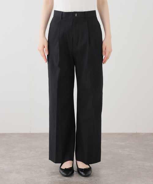 IENA(イエナ)の「《一部カラー店舗限定》ウォッシャブルコットンサブレイージースラックス(スラックス・レディース・ブラウン/ブラック・38/36)」の2枚目の写真