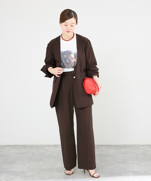 IENA(イエナ)の「《一部カラー店舗限定》ウォッシャブルコットンサブレイージースラックス(スラックス・レディース・ブラウン/ブラック・38/36)」の12枚目の写真