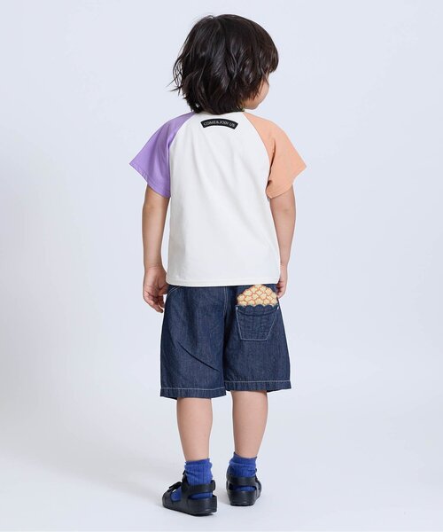 BIT'Z(ビッツ)の「FOOD刺繍ハーフパンツ(デニムパンツ・キッズ・ブルー/サックスブルー・120/110/100/95/90/80)」の4枚目の写真
