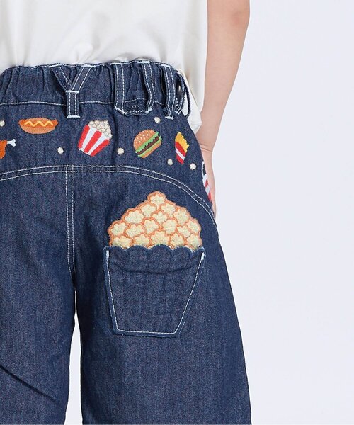 BIT'Z(ビッツ)の「FOOD刺繍ハーフパンツ(デニムパンツ・キッズ・ブルー/サックスブルー・120/110/100/95/90/80)」の5枚目の写真