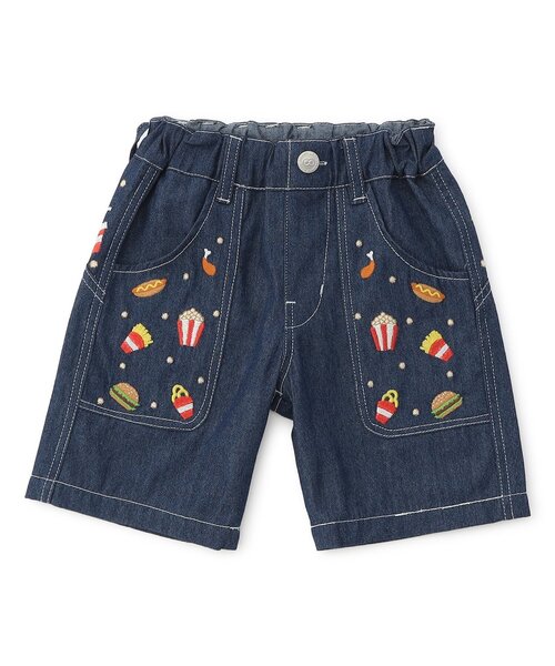 BIT'Z(ビッツ)の「FOOD刺繍ハーフパンツ(デニムパンツ・キッズ・ブルー/サックスブルー・120/110/100/95/90/80)」の6枚目の写真