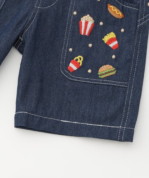 BIT'Z(ビッツ)の「FOOD刺繍ハーフパンツ(デニムパンツ・キッズ・ブルー/サックスブルー・120/110/100/95/90/80)」の9枚目の写真