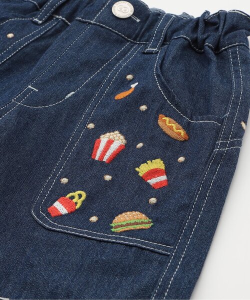 BIT'Z(ビッツ)の「FOOD刺繍ハーフパンツ(デニムパンツ・キッズ・ブルー/サックスブルー・120/110/100/95/90/80)」の12枚目の写真